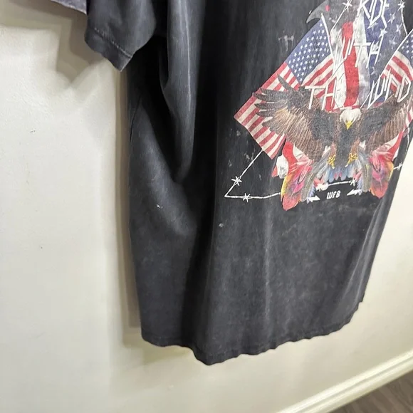 White Fox - Vintage Inspired American Grey Distressed Top Small 💛 - Picture 3 of 14